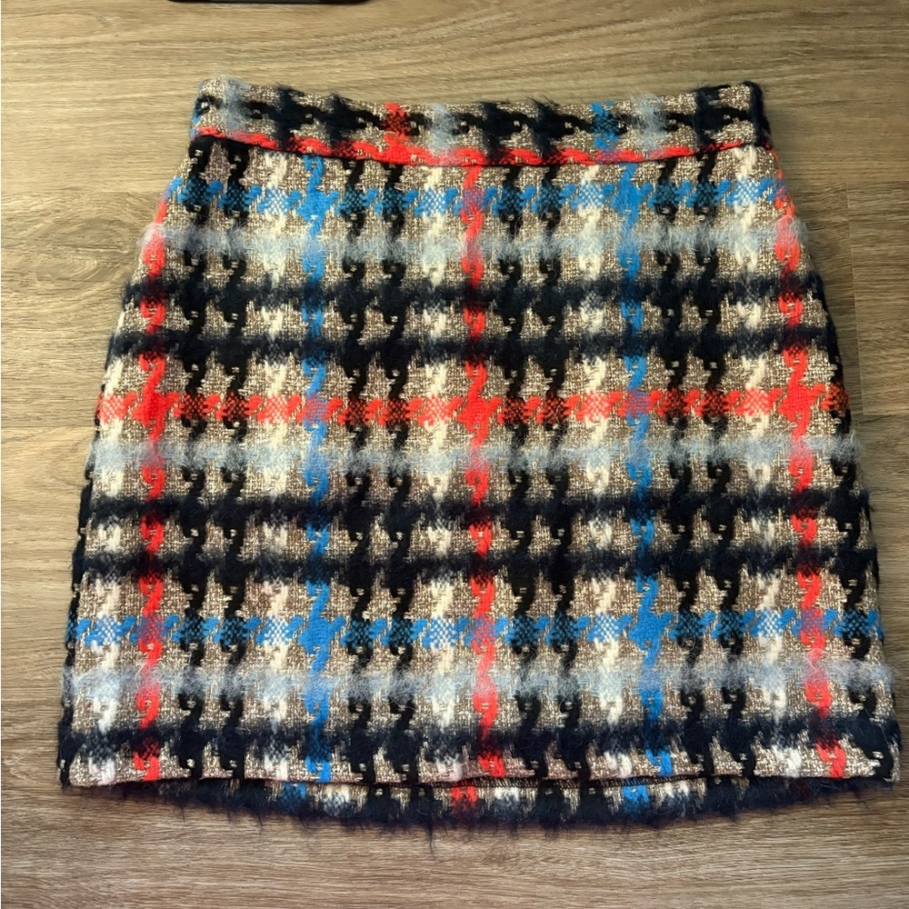 Milly Multicolor Wool Tweed Mini Skirt Size 4 - Picture 2 of 4